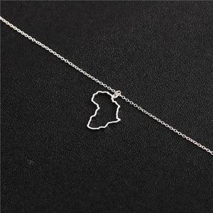 Necklaces Motherland Necklace Fashion Female Simple For Creative Rose Gold Map Women Chain Africa Ladies Party Pendants Jewelry