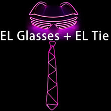 Load image into Gallery viewer, Neon Party LED Tie Festival Unisex Apparel Accessories Glowing EL Wire Sunglasses For Music Rave Vocal Concert