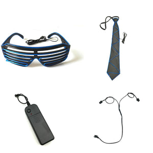 Neon Party LED Tie Festival Unisex Apparel Accessories Glowing EL Wire Sunglasses For Music Rave Vocal Concert