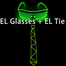 Load image into Gallery viewer, Neon Party LED Tie Festival Unisex Apparel Accessories Glowing EL Wire Sunglasses For Music Rave Vocal Concert