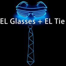 Load image into Gallery viewer, Neon Party LED Tie Festival Unisex Apparel Accessories Glowing EL Wire Sunglasses For Music Rave Vocal Concert