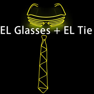 Neon Party LED Tie Festival Unisex Apparel Accessories Glowing EL Wire Sunglasses For Music Rave Vocal Concert