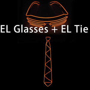 Neon Party LED Tie Festival Unisex Apparel Accessories Glowing EL Wire Sunglasses For Music Rave Vocal Concert