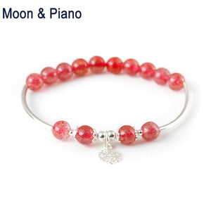 Neutral Crystal 925 Sterling Silver Bangles Romantic Snow Jewelry for Woman Charm Bead Authentic Fine Jewelry Wedding Gift
