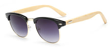 Load image into Gallery viewer, 2016 Bamboo Sunglasses Men Wooden half frame Women Brand Designer Mirror Original Wood Sun Glasses retro de sol masculino