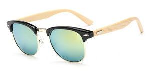 2016 Bamboo Sunglasses Men Wooden half frame Women Brand Designer Mirror Original Wood Sun Glasses retro de sol masculino