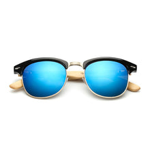 Load image into Gallery viewer, 2016 Bamboo Sunglasses Men Wooden half frame Women Brand Designer Mirror Original Wood Sun Glasses retro de sol masculino