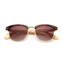 Load image into Gallery viewer, 2016 Bamboo Sunglasses Men Wooden half frame Women Brand Designer Mirror Original Wood Sun Glasses retro de sol masculino