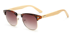 2016 Bamboo Sunglasses Men Wooden half frame Women Brand Designer Mirror Original Wood Sun Glasses retro de sol masculino