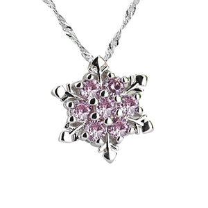 New 2018 Designer Woman necklace Fashion Simple 1PC Chic Snowflake Pendant Rhinestone Crystal Party Xmas Elegant Necklace Drop