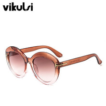 Load image into Gallery viewer, 2023 Brand TOM Sunglasses Women Designer Vintage Round T Sun Glasses Female Eyewear Gradient Frame Shades Men Oculos