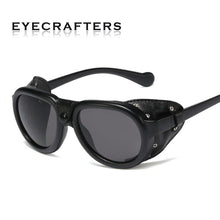 Load image into Gallery viewer, 2023 Men Steampunk Metal Gothic Goggles Sunglasses Women Retro Leather With Side Shades Round Sun glasses