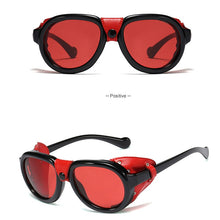 Load image into Gallery viewer, 2023 Men Steampunk Metal Gothic Goggles Sunglasses Women Retro Leather With Side Shades Round Sun glasses