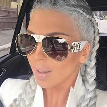 Load image into Gallery viewer, 2023 Brand Design Women Men Sunglasses Oversized Frame Leather Sun Glasses Man Hip Hop High Huality Male Female 2150 UV400