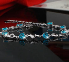 Carica l'immagine nel visualizzatore di Gallery, New 925 Trendy Wedding Bracelet Jewelry Real 925 Sterling Silver Natural Crystal Bracelets for Women Brand BSW436