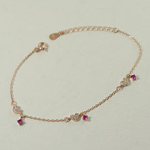 Load image into Gallery viewer, New 925 sterling silver zircon heart bracelets simple design fashion sweet girl heart bracelets wild women charms jewelry gift