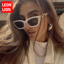 Load image into Gallery viewer, Alloy Chain Leg Cat Eye Sunglasses For Women  Brand White Black Gradient Small Square Sun Glasses Female Sexy Shades
