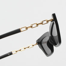 Load image into Gallery viewer, Alloy Chain Leg Cat Eye Sunglasses For Women  Brand White Black Gradient Small Square Sun Glasses Female Sexy Shades