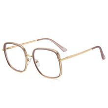 Load image into Gallery viewer, Anti-Blue Glasses Women Metal Glasses Frame Black Square Flat Mirror Spring Temples Vintage Eyewear