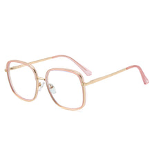 Load image into Gallery viewer, Anti-Blue Glasses Women Metal Glasses Frame Black Square Flat Mirror Spring Temples Vintage Eyewear