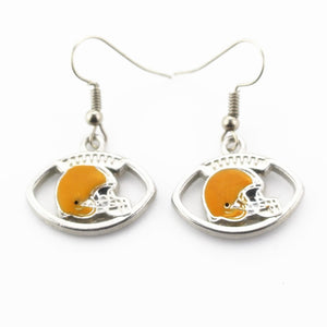 New Arrival 6 pair/lot USA Cleveland Browns Football Earring Team Sports Long ear hook Drop Earrings for Women Fans