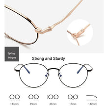 Load image into Gallery viewer, Anti-blue Light Goggles Metal Frame Glasses Myopia Eyewear Oval Optical Eyeglasses with Spring Hinges Unisex