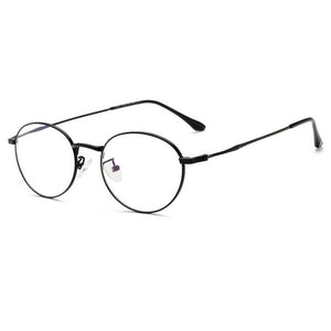 Anti-blue Light Goggles Metal Frame Glasses Myopia Eyewear Oval Optical Eyeglasses with Spring Hinges Unisex