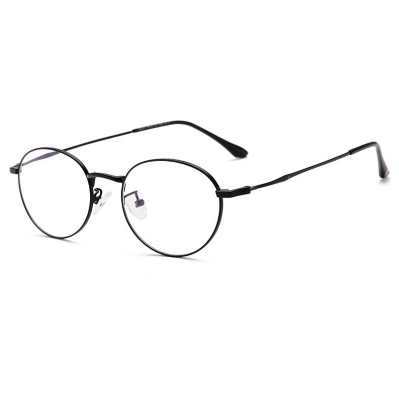 Anti-blue Light Goggles Metal Frame Glasses Myopia Eyewear Oval Optical Eyeglasses with Spring Hinges Unisex