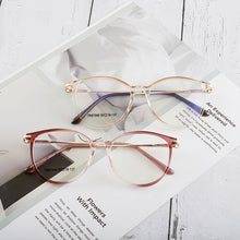 Load image into Gallery viewer, Cat Eye Plastic Frame Glasses For Women with Spring Hinges Full Rim Anti Blue Ray Optical Spectacles Selling