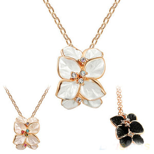 New Arrival Charm Women's Multilayer Gardenia Flower Decoration Choker Chain Short Necklace For Women Cai0318