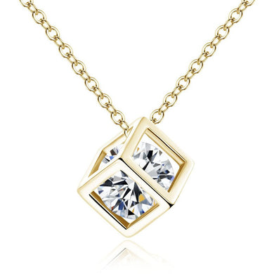 New Arrival Crystal Rhinestone Pendant Necklace For Women Fashion Gold/Silver Color Square Clavicle Necklace Wedding Jewelry
