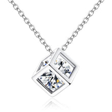 Load image into Gallery viewer, New Arrival Crystal Rhinestone Pendant Necklace For Women Fashion Gold/Silver Color Square Clavicle Necklace Wedding Jewelry