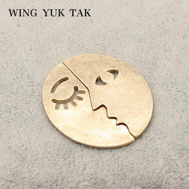 New Arrival Face Earrings lovers' Trendy Vintage Simple Design Metal Punk Stud Earrings for Women Fashion Jewelry