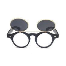 Load image into Gallery viewer, Steampunk Goth Goggles Glasses Retro Flip Up Round Sunglasses Vintage DSA