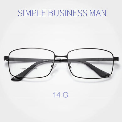 Full Rim Optical Eyewear with Spring Hinges  Alloy Frame Glasses Men Business Style Rectangular Spectacles