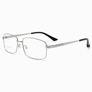 Full Rim Optical Eyewear with Spring Hinges  Alloy Frame Glasses Men Business Style Rectangular Spectacles