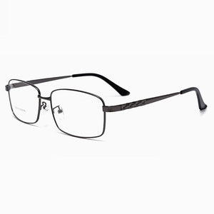 Full Rim Optical Eyewear with Spring Hinges  Alloy Frame Glasses Men Business Style Rectangular Spectacles