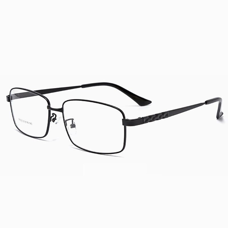 Full Rim Optical Eyewear with Spring Hinges  Alloy Frame Glasses Men Business Style Rectangular Spectacles