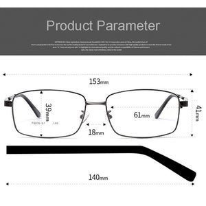 Full Rim Optical Eyewear with Spring Hinges  Alloy Frame Glasses Men Business Style Rectangular Spectacles