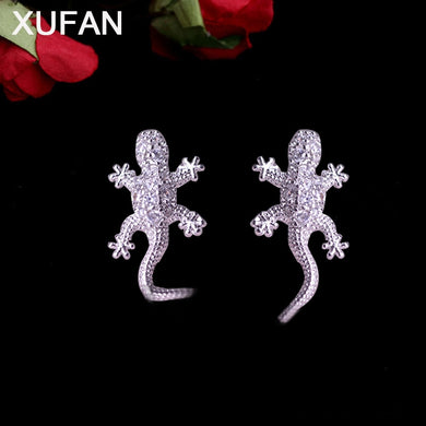 New Arrival Gothic Punk CZ Zircon Lizard Stud Earring for Women Silver Color Animal Geckos Earrings Jwewlry Dropshipping