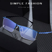Load image into Gallery viewer, Half Rim Metal Frame Glasses Business Style Anti-Blue Light Frame Optical Spectacles