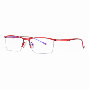 Half Rim Metal Frame Glasses Business Style Anti-Blue Light Frame Optical Spectacles