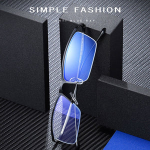 Half Rim Metal Frame Glasses Business Style Anti-Blue Light Frame Optical Spectacles