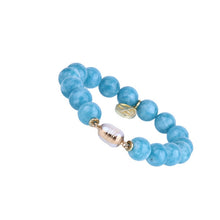 Carica l'immagine nel visualizzatore di Gallery, New Arrival Handmade Beaded Woman Larimar Stone Jewelry Bracelet 10MM Round Larimar Bracelet for Man Blue Crystal Bracelets