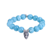 Carica l'immagine nel visualizzatore di Gallery, New Arrival Handmade Beaded Woman Larimar Stone Jewelry Bracelet 10MM Round Larimar Bracelet for Man Blue Crystal Bracelets