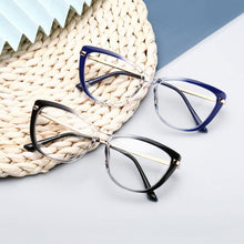 Load image into Gallery viewer, Alloy Frame Eyeglasses Myopia Eyewear with Spring Hinges Anti Blue Ray Cat-Eye Unisex