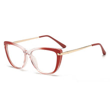 Load image into Gallery viewer, Alloy Frame Eyeglasses Myopia Eyewear with Spring Hinges Anti Blue Ray Cat-Eye Unisex