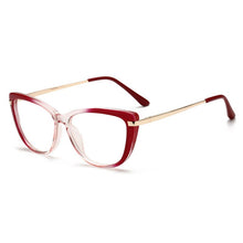 Load image into Gallery viewer, Alloy Frame Eyeglasses Myopia Eyewear with Spring Hinges Anti Blue Ray Cat-Eye Unisex