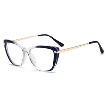 Load image into Gallery viewer, Alloy Frame Eyeglasses Myopia Eyewear with Spring Hinges Anti Blue Ray Cat-Eye Unisex