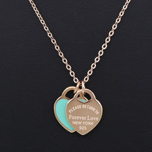 Load image into Gallery viewer, New Arrival Love Double Heart Enamel Ladie FOREVER LOVE Stainless Steel Necklace Drift Bottles Jewelry Wholesale Gift For Women